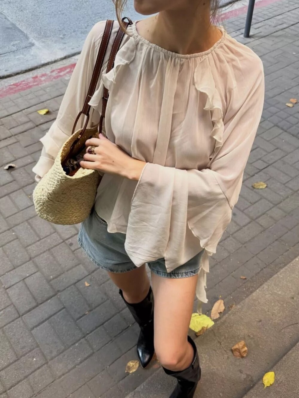 Ruffled Flare Sleeve Blouse - Picture 3 of 10